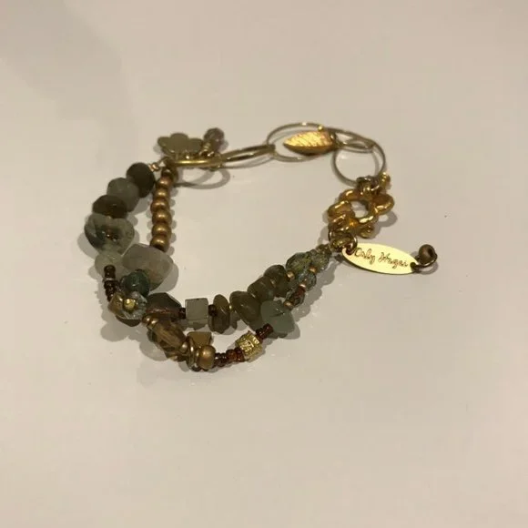 Orly Hagai Antique Gold-Tone Semi Precious Stone Bead Bracelet - Picture 11 of 11
